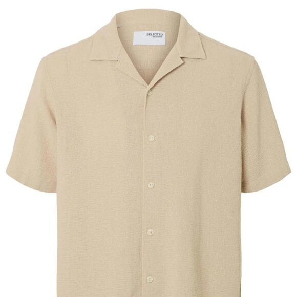 Selected Homme Oatmeal Textured Shirt - Picture 2 of 3